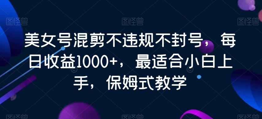 美女号混剪不违规不封号，每日收益1000+，最适合小白上手，保姆式教学-策里行间