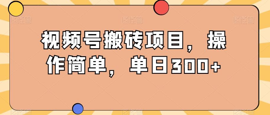 视频号搬砖项目，操作简单，单日300+-策里行间
