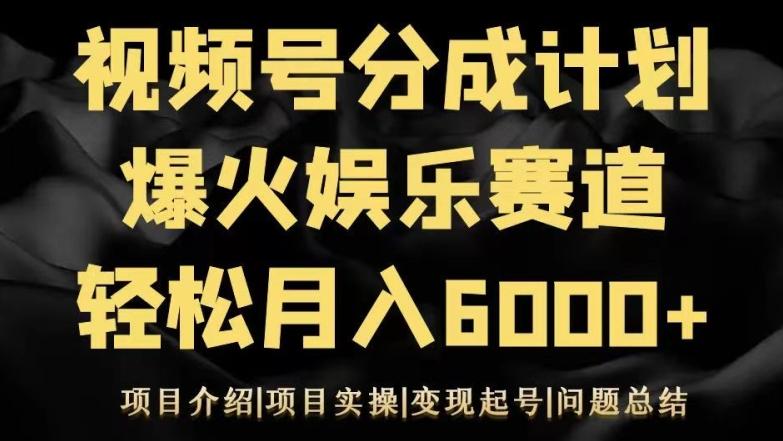 视频号创作分成计划之娱乐赛道轻松日入500+-策里行间