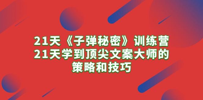 21天《子弹秘密》训练营，21天学到顶尖文案大师的策略和技巧-策里行间