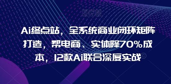 Ai终点站，全系统商业闭环矩阵打造，帮电商、实体降70%成本，12款Ai联合深度实战-策里行间