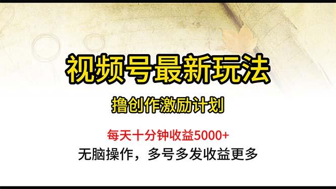视频号最新玩法，每日一小时月入5000+-策里行间