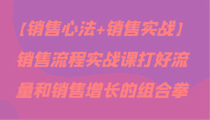 【销售心法+销售实战】销售流程实战课打好流量和销售增长的组合拳-策里行间