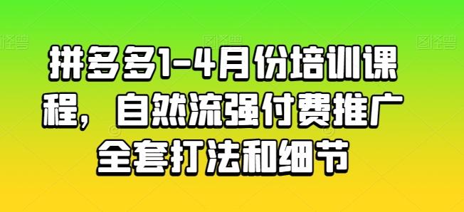 拼多多1-4月份培训课程，自然流强付费推广全套打法和细节-策里行间