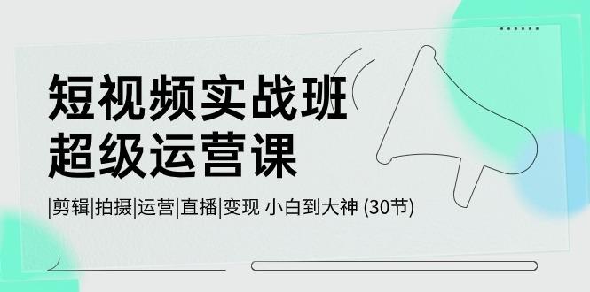 短视频实战班超级运营课 |剪辑|拍摄|运营|直播|变现 小白到大神 (30节)-策里行间