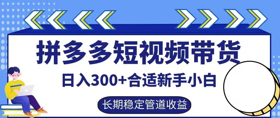 拼多多短视频带货日入300+有长期稳定被动收益，合适新手小白【揭秘】-策里行间