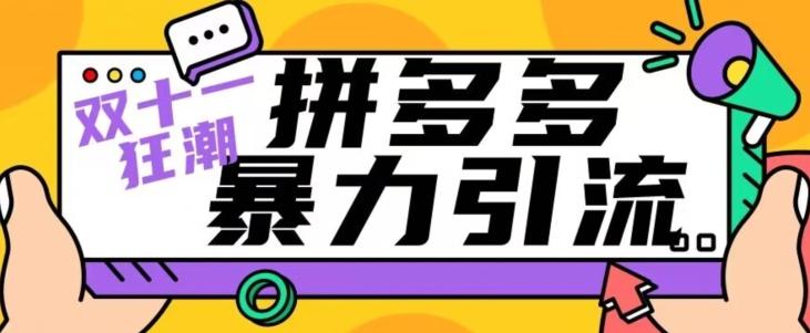 【首发】双十一拼多多暴力引流，日引300+微信-策里行间