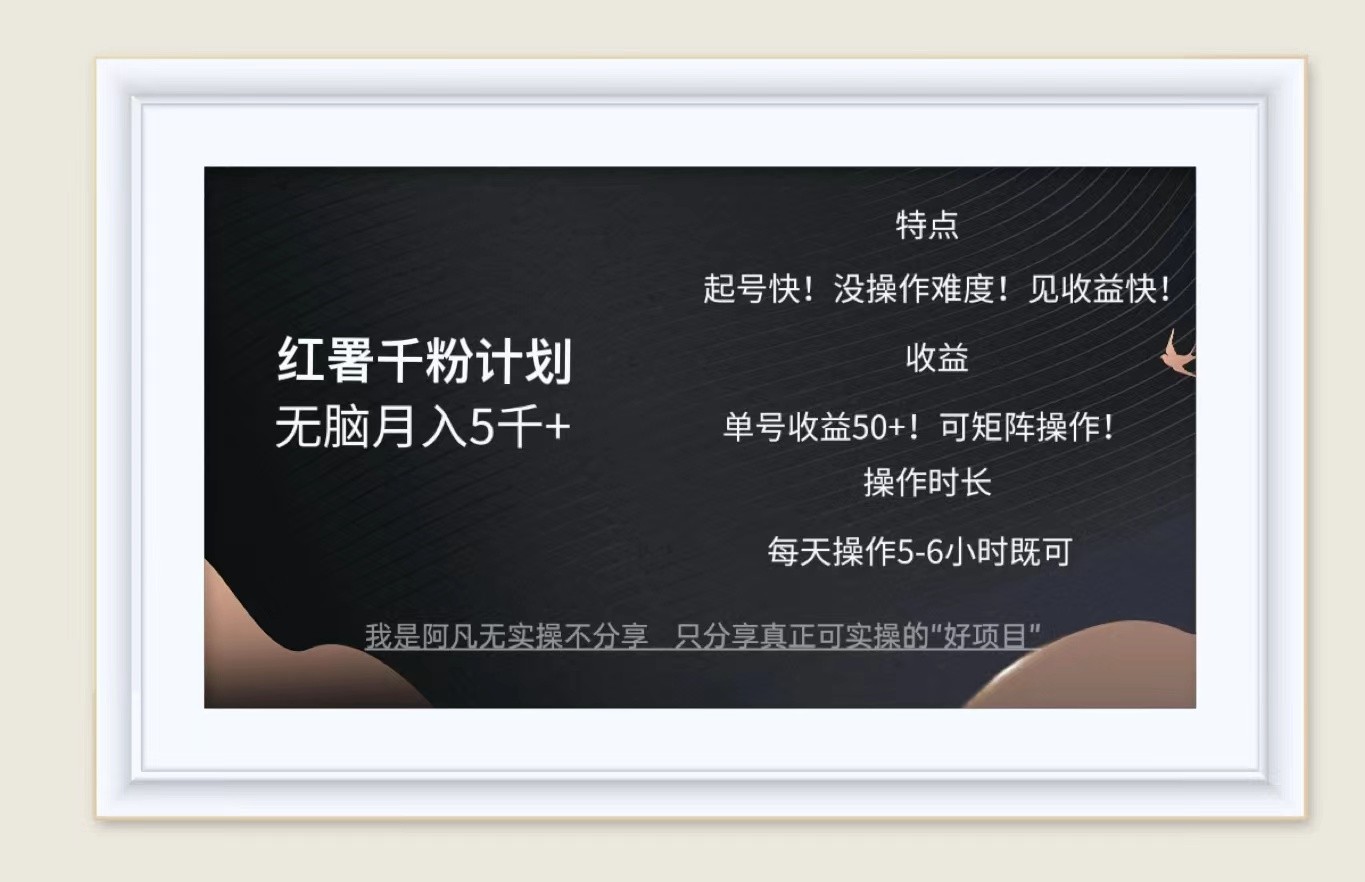 红薯千粉计划无脑月入5千+！既做既赚！-策里行间