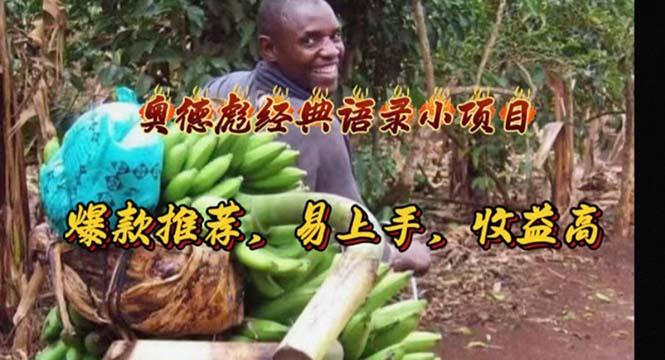 奥德彪经典语录小项目，爆款推荐，易上手，收益高-策里行间