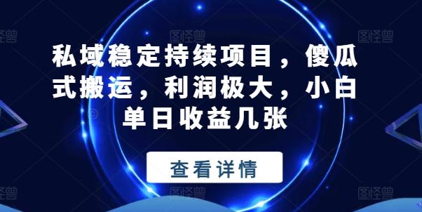 私域稳定持续项目，傻瓜式搬运，利润极大，小白单日收益几张【揭秘】-策里行间