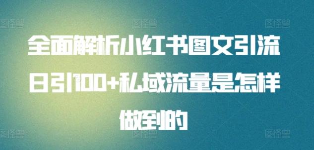 全面解析小红书图文引流日引100+私域流量是怎样做到的【揭秘】-策里行间