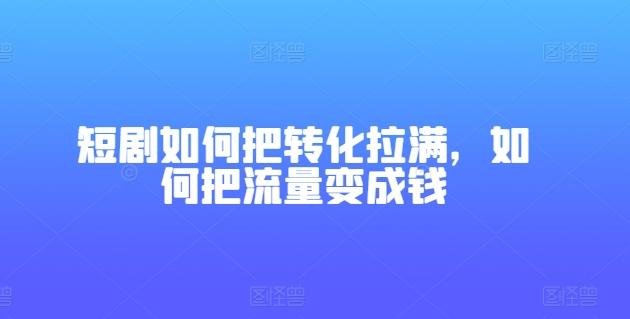 短剧如何把转化拉满，如何把流量变成钱-策里行间