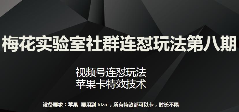 梅花实验室社群连怼玩法第八期，视频号连怼玩法 苹果卡特效技术【揭秘】-策里行间
