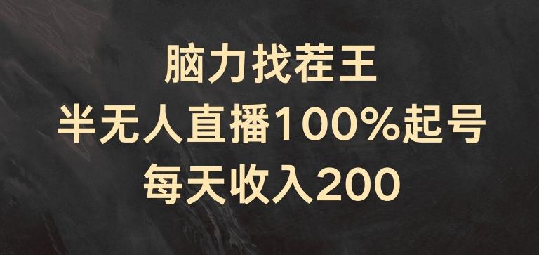 脑力找茬王，半无人直播100%起号，每天收入200+【揭秘】-策里行间