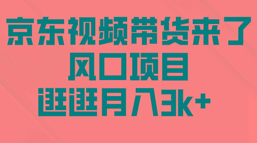 (10025期)京东短视频带货来了，风口项目，逛逛月入3k+-策里行间