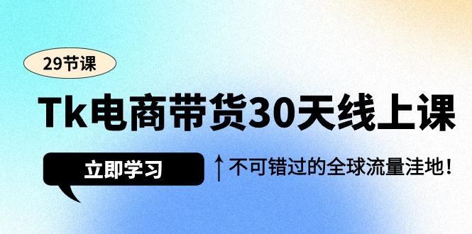 (9463期)Tk电商带货30天线上课，不可错过的全球流量洼地(29节课)-策里行间