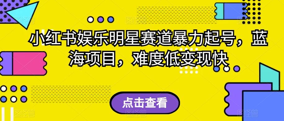 小红书娱乐明星赛道暴力起号，蓝海项目，难度低变现快【揭秘】-策里行间