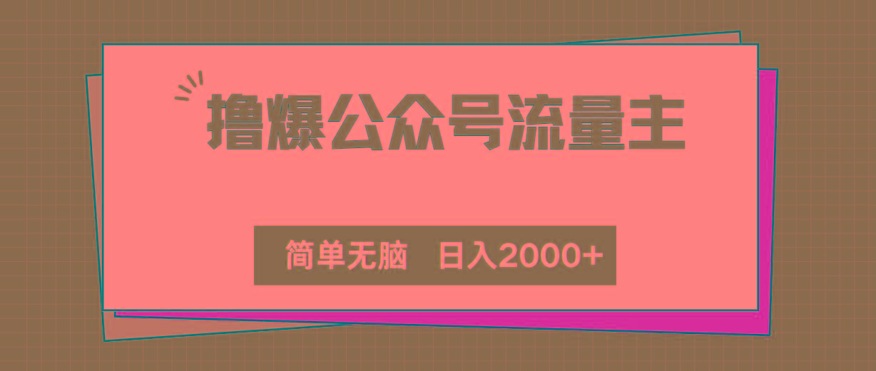 撸爆公众号流量主，简单无脑，单日变现2000+-策里行间