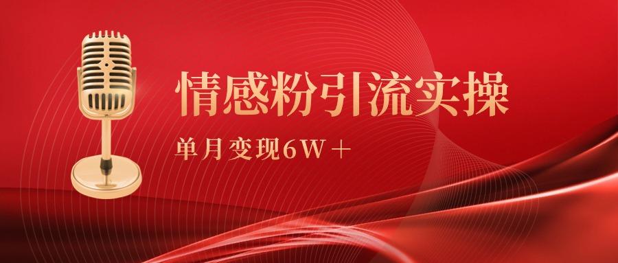 (9473期)单月变现6w+，情感粉引流变现实操课-策里行间