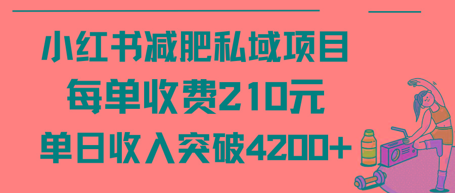 (9466期)小红书减肥私域项目每单收费210元单日成交20单，最高日入4200+-策里行间