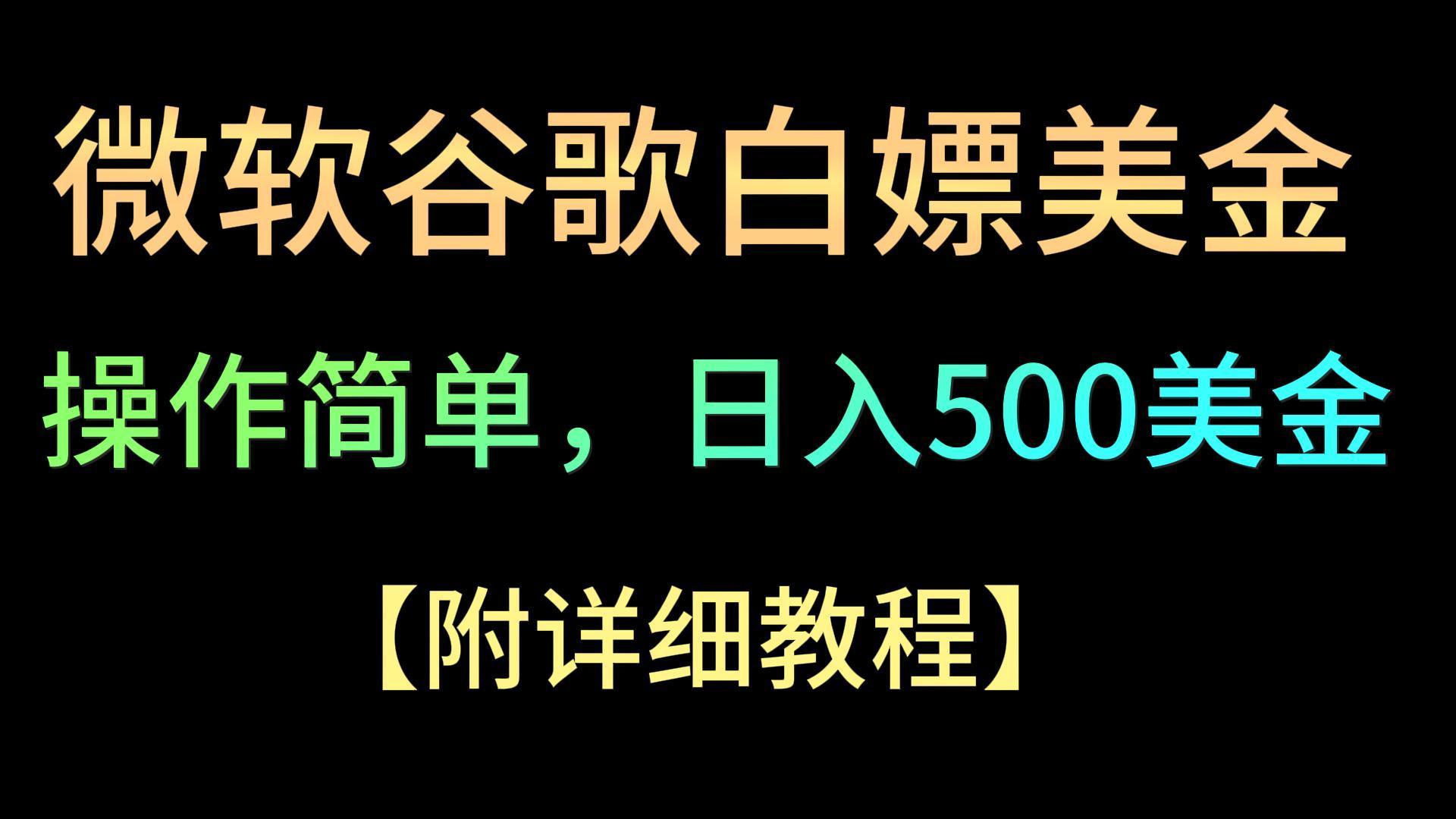 微软谷歌项目3.0，轻松日赚500+美金，操作简单，小白也可轻松入手！-策里行间