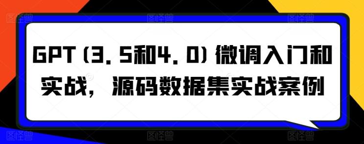 GPT(3.5和4.0)微调入门和实战，源码数据集实战案例-策里行间