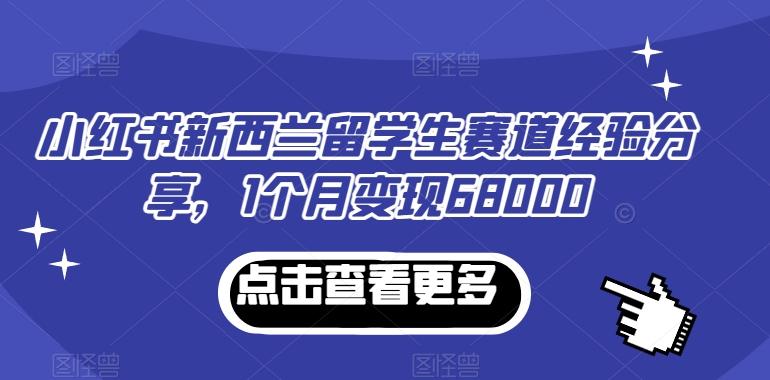小红书新西兰留学生赛道经验分享，1个月变现68000【揭秘】-策里行间