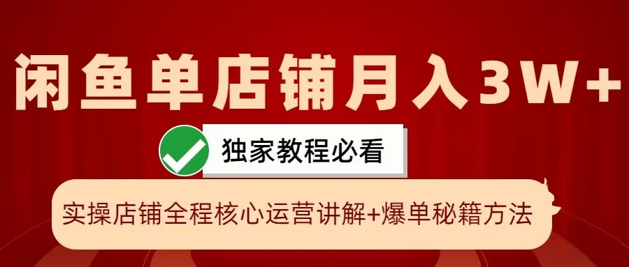 闲鱼单店铺月入3W+实操展示，爆单核心秘籍，一学就会【揭秘】-策里行间