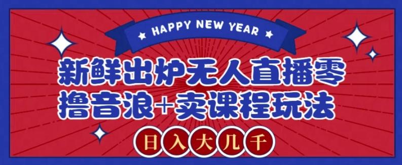 2024最新无人直播零撸音浪+卖课程玩法，日入大几千不是梦【揭秘】-策里行间
