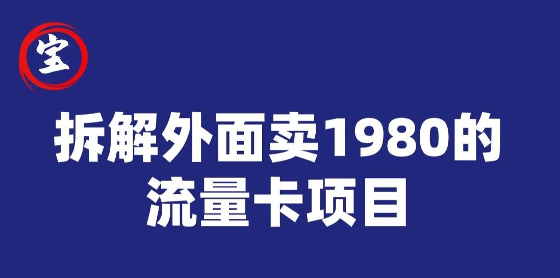 宝哥拆解外面卖1980手机流量卡项目，0成本无脑推广-策里行间