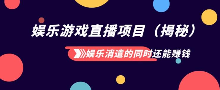 娱乐消遣的同时还能赚钱娱乐游戏直播项目（揭秘）-策里行间