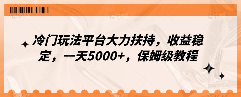冷门玩法平台大力扶持，收益稳定，一天5000+，保姆级教程（附抖音7天起号法）-策里行间