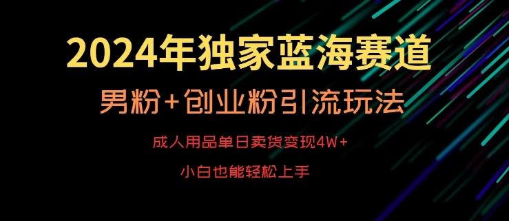 2024年独家蓝海赛道，成人用品单日卖货变现4W+，男粉+创业粉引流玩法，不愁搞不到流量【揭秘】-策里行间