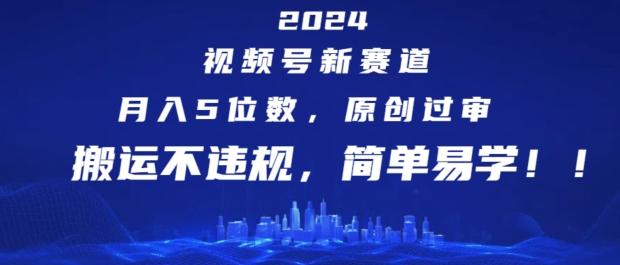 2024视频号新赛道，月入5位数+，原创过审，搬运不违规，简单易学【揭秘】-策里行间