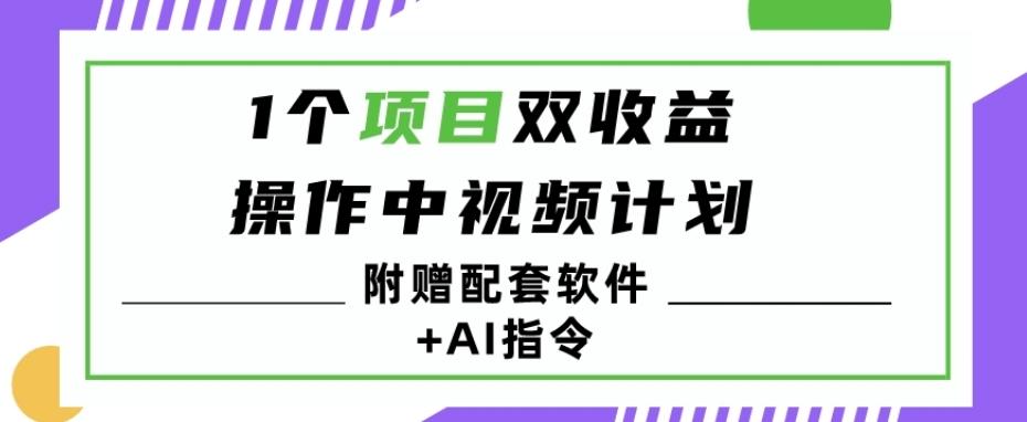 1个项目双收益？操作中视频计划1天最高3100+收益？（附赠配套软件+AI指令）-策里行间