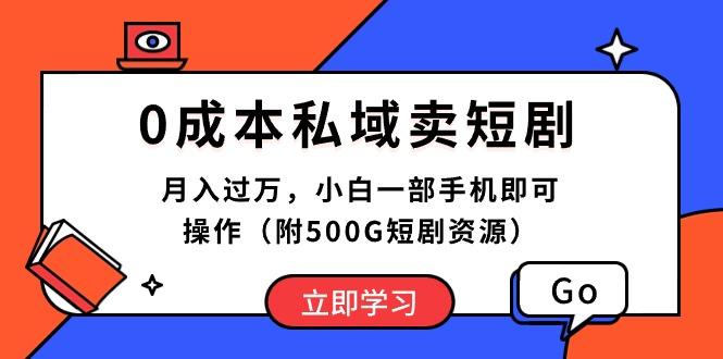 0成本私域卖短剧，月入过万，小白一部手机即可操作(附500G短剧资源-策里行间