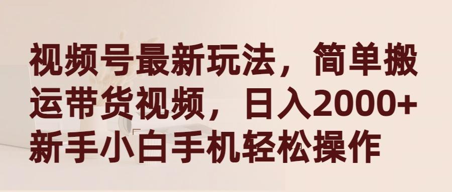 (9486期)视频号最新玩法，简单搬运带货视频，日入2000+，新手小白手机轻松操作-策里行间