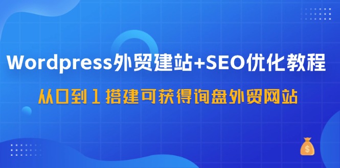 WordPress外贸建站+SEO优化教程，从0到1搭建可获得询盘外贸网站(57节课)-策里行间