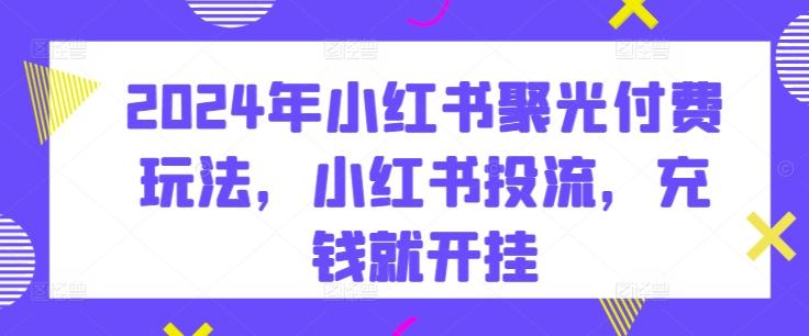 2024年小红书聚光付费玩法，小红书投流，充钱就开挂-策里行间