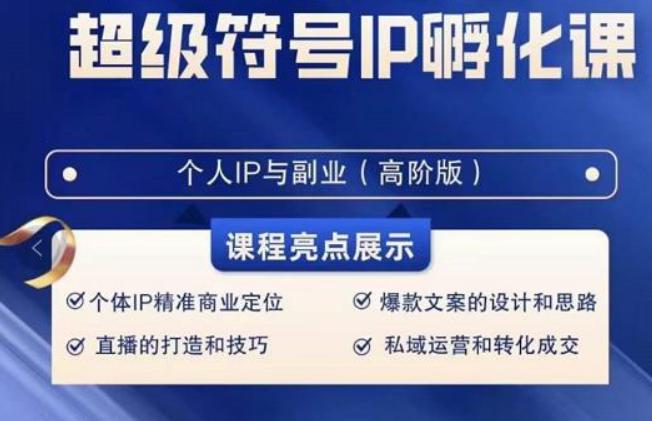 超级符号IP孵化高阶课，建立流量思维底层逻辑，打造属于自己IP（51节课）-策里行间