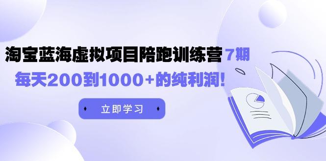 (9541期)黄岛主《淘宝蓝海虚拟项目陪跑训练营7期》每天200到1000+的纯利润-策里行间