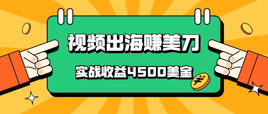 国内爆款视频出海赚美刀，实战收益4500美金，批量无脑搬运，无需经验直接上手-策里行间