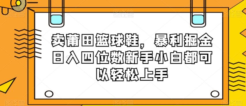 卖莆田篮球鞋，暴利掘金日入四位数新手小白都可以轻松上手【揭秘】-策里行间