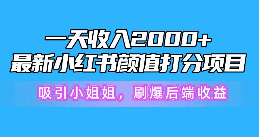 一天收入2000+，最新小红书颜值打分项目，吸引小姐姐，刷爆后端收益-策里行间