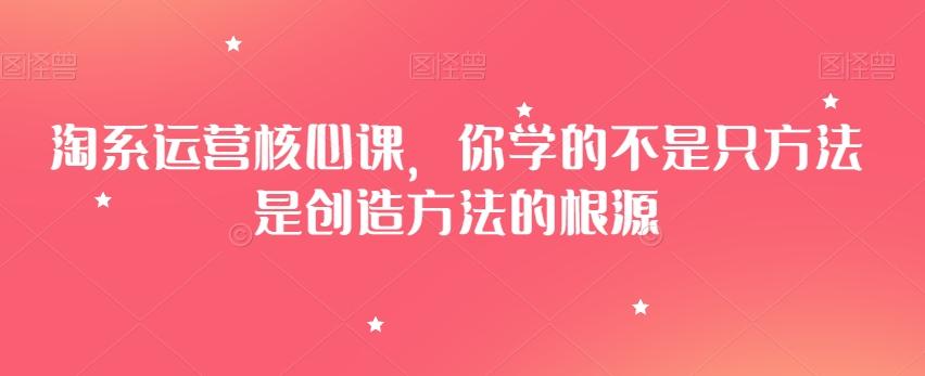 淘系运营核心课，你学的不是只方法是创造方法的根源-策里行间