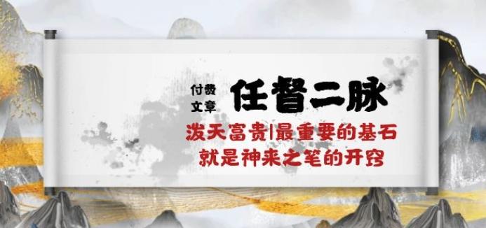 某付费文章《任督 二脉 泼天富贵|最重要的基石 就是神来之笔的开窍|万字》-策里行间