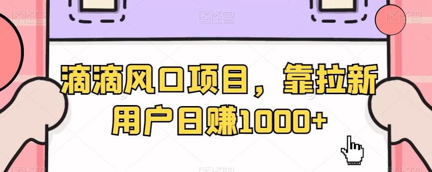 滴滴风口项目，靠拉新用户日赚1000+-策里行间