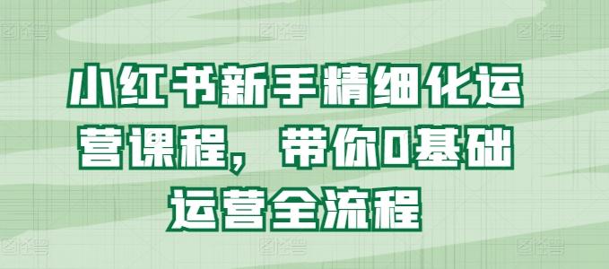 小红书新手精细化运营课程，带你0基础运营全流程-策里行间