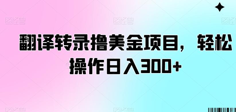 翻译转录撸美金项目，轻松操作日入300+【揭秘】-策里行间