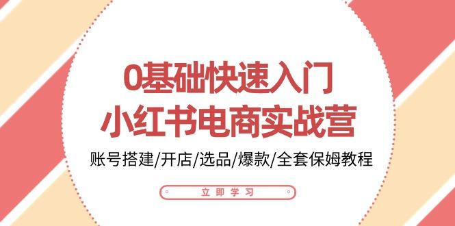 0基础快速入门-小红书电商实战营：账号搭建/开店/选品/爆款/全套保姆教程-策里行间